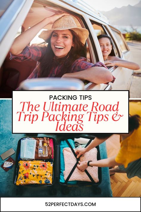 The Ultimate Road Trip Packing Tips & Ideas' for a stress-free journey! Discover must-have essentials, clever organization hacks, and space-saving tricks to make your road trip smooth and enjoyable. From packing lists to gear recommendations, we've got everything you need to hit the road prepared. Whether it's a weekend getaway or a cross-country trek, these tips will ensure you're ready for anything. Save this pin for your next trip! Clever Organization, Ultimate Road Trip, Trip Packing, Clever Organizer, Road Trip Packing, Packing Lists, Weekend Getaway, Travel Packing, Packing Tips