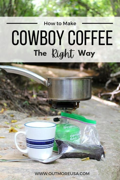 Camp Coffee How To Make, Campfire Coffee How To Make, Making Coffee Without Coffee Maker, Cowboy Coffee Recipe, How To Make Coffee Without A Coffee Pot, Pioneer Living, Coffee Camping, Camp Coffee, Farm Recipes