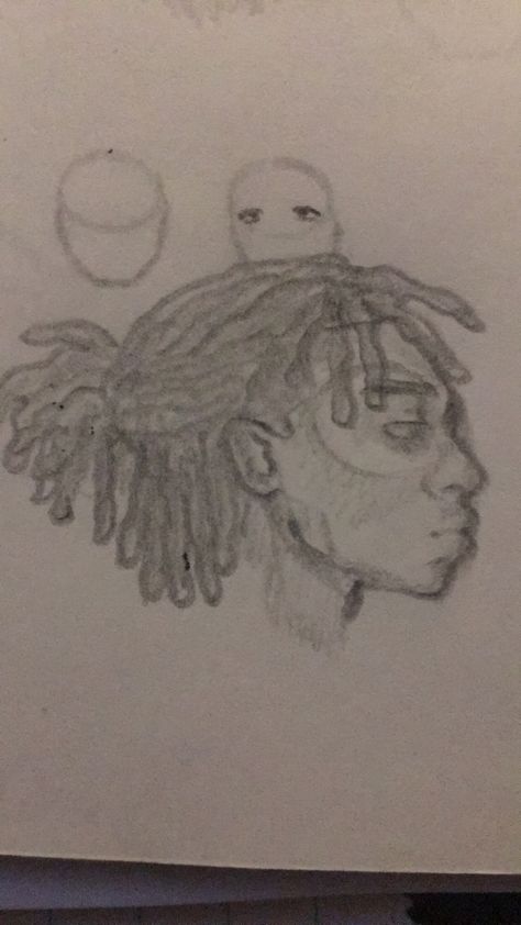 Black Man Side Profile Drawing, Dreadhead Sketch, Dreadhead Drawing Sketch, Black Man Sketch, Black Boy Drawing Sketches, Locs Sketch, Black People Sketches, Dread Head Drawing, Dreadhead Art