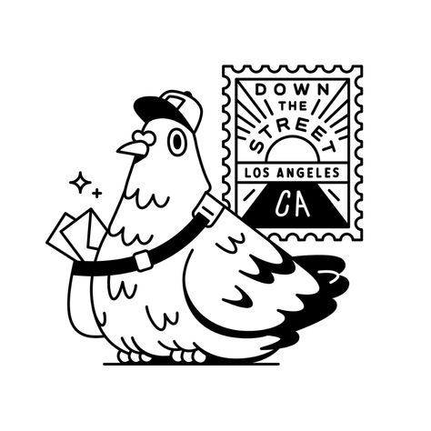 Los Pigeon Logo, Cute Pigeon, Mascot Design, Wow Art, Funky Art, Animal Illustration, Linocut, Pigeon, Drawing Inspiration