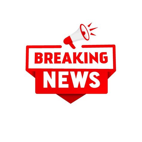 Vector illustration breaking news vector icon with megaphone. Flat style design template. Breaking News Template, Megaphone Illustration, News Template, Graphics Resources, Cityscape Photos, Flat Style, Background Banner, Business Travel, Fashion Flats