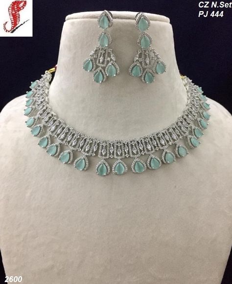 Sky Blue Jewellery Set, Sky Blue Jewellery, Kiara Sidharth, Artificial Necklace Set, Pendant Set Diamond, Wedding Jewellry, Necklace Set Indian Bridal Jewelry, Wedding Jewellery Designs, Blue Jewelry Set