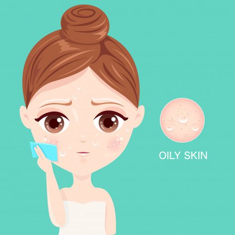 Oily Skin Face, Oily Skin Remedy, Skin Facts, Oily Skin Care Routine, Natural Acne Remedies, Beauty Posters, Beauty Tips For Face, Oily Skin Care, Beauty Illustration