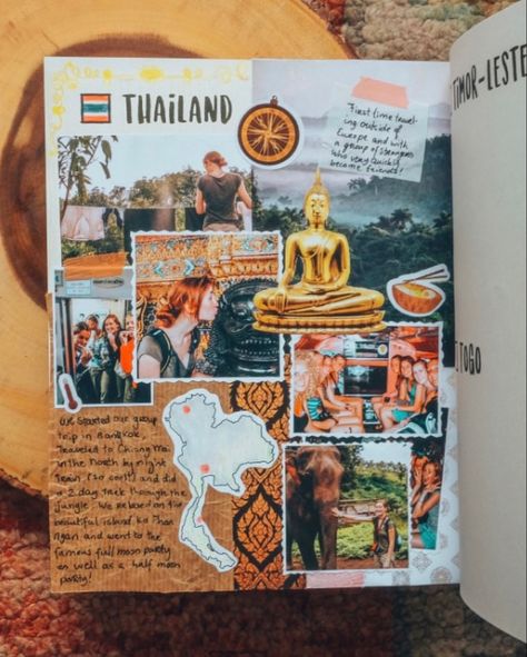 Thailand Travel Journal, Vietnam Scrapbook, How To Scrapbook, Album Photo Voyage, My Adventure Book, Creative Travel Journal, Scrapbook Love, Digital Polaroid, Scrapbook Art Journal