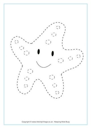 Starfish Tracing Page Decoration Creche, Pencil Control, Animal Outline, Aktiviti Kanak-kanak, Dot Worksheets, Preschool Tracing, Tracing Worksheets Preschool, Fine Motor Activities, Ocean Themes