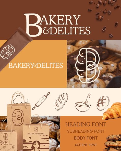 Bakery & delites bakery rebranding ! I was so excited to work on this project "Bakery and Delites is a luxurious artisanal bakery dedicated to crafting exquisite baked goods that delight the senses. our bakery is a haven for those who appreciate the finer things in life. We take pride in using only the highest quality ingredients, hand-selected to ensure every bite is a memorable experience." #branding #brandidentity #brandillustration #businessowner #businesstips #packaging #logo Artisanal Bakery, Bakery Branding Logo, Bakery Branding Design, Homemade Bakery, Artisan Bakery, Packaging Logo, Bakery Branding, Bakery Design, The Senses