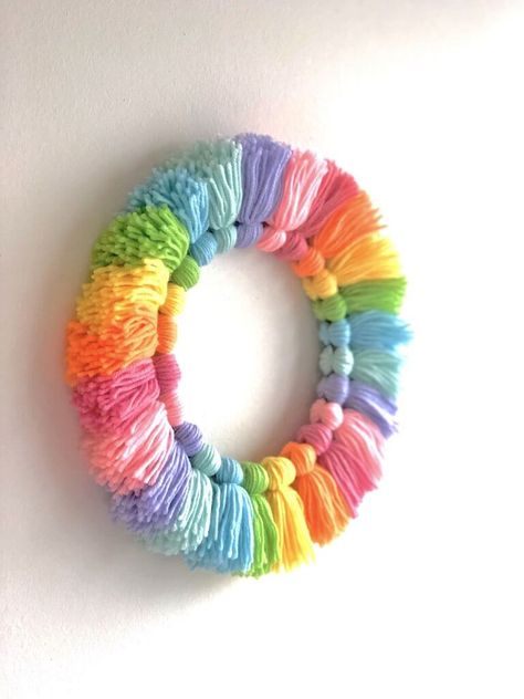 DIY Rainbow Tassel Wreath - Craft My World