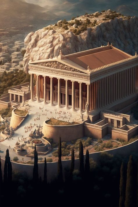 Ancient city of Athens Greece Architecture, Ancient Athens, Ancient Greek City, Athens City, Greek Architecture, Greek Temple, Arte Alien, Roman City, Ancient Greek Architecture