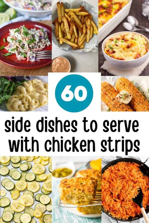 Chicken Finger Side Dishes, Sides For Fried Chicken, Bbq Chicken Sides, Chicken Tenders Dinner, Buttermilk Fried Chicken Tenders, Buttermilk Chicken Tenders, Chicken Fingers Baked, Chicken Finger Recipes, Best Sides