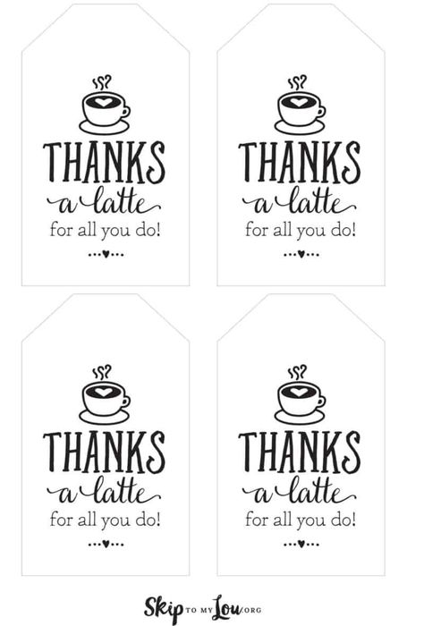 Thanks a latte! FREE Printable Gift Tags Teacher Appreciation Coffee Gift Card, C Is For Caffeine Printable Free, Coffee Tags Free Printable, Starbucks Thank You Gift Free Printable, Coffee Gift Tags Free Printable, Coffee Gift Card Teacher Gift, Coffee Thank You Card Free Printable, Starbucks Teacher Appreciation Printable, Thanks A Latte Teacher Gift