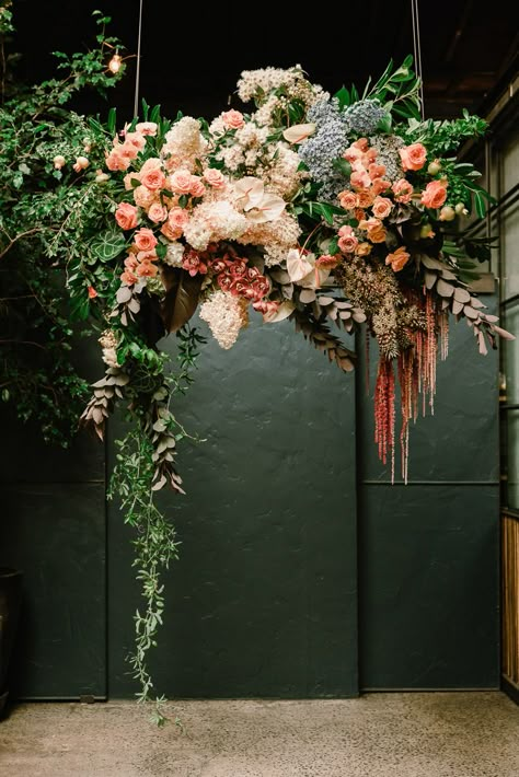 Legal Wedding, Hanging Flower Arrangements, Hanging Florals, Photo Walls, Flower Installation, Floral Chandelier, Floating Flowers, Ceremony Inspiration, Floral Backdrop