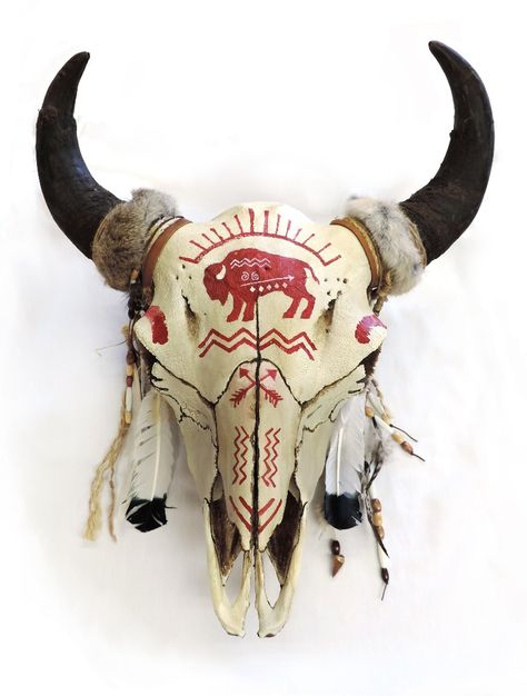 Wilderness Tattoo, Painted Animal Skulls, Animal Skull Decor, Deer Skull Art, Painted Cow Skulls, Cow Skull Decor, Cow Skull Art, Girls On Bikes, Bison Skull