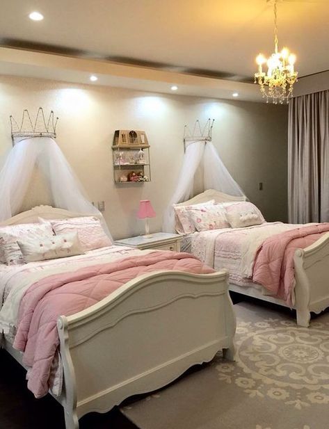 Pinterest Twin Girl Bedrooms, Shared Girls Room, Shared Girls Bedroom, Shared Bedroom, Twin Bedroom, Girl Bedroom Designs, Twins Room