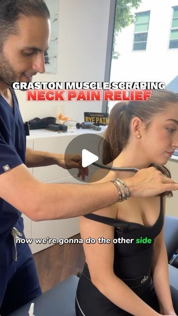 Dr. Ash Khodabakhsh - The Chiro Guy on Instagram: "Amazing Neck Pain Relief - Graston Muscle Scraping - By Best Chiropractor in Beverly Hills  Graston Muscle Scraping is a type of massage therapy that breaks up scar tissue, adhesions, and helps relax tight muscles. Neck pain can be caused from muscles that are tight resulting in nerve compression, muscle tension, head aches, and much more. Muscle scraping also promotes healing by increasing blood and oxygen flow to the treated areas.   #musclescraping #graston #neckpain#grastontechnique #muscle #massage #bestchiro #losangeles #thechiroguy #beverlyhills #bestchiropractor #chiro #chiropractic  👨🏻‍⚕️Visit us at our office located at 150 S Rodeo Dr. Suite 255 Beverly Hills, CA 90212. Follow us on Instagram at @thechiroguy and TikTok at @thec Scraping Massage Therapy, Neck Muscle Pain Relief, Trap Pain Relief, Tight Neck Muscles Relief, Muscle Spasms Relief, Muscle Scraping, Neck Muscle Pain, Head Pain Relief, Neck Muscle Anatomy