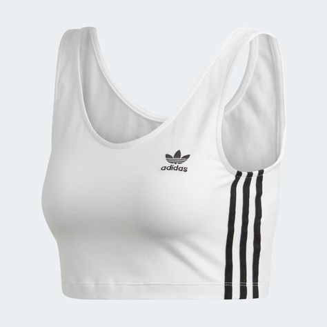 Bra Top White ED7560 Bra Top Outfit, Adidas Bra, Crop Top Blanc, Adidas Sports Bra, Adidas Vintage, Adidas Crop, Sport Top, Comfortable Bras, Adidas Outfit