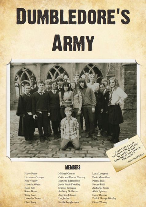 Dumbledore's Army Members! Fanart Harry Potter, Meme Harry Potter, Dumbledore's Army, Imprimibles Harry Potter, Citate Harry Potter, Glume Harry Potter, Tapeta Harry Potter, Anniversaire Harry Potter, Buku Harry Potter