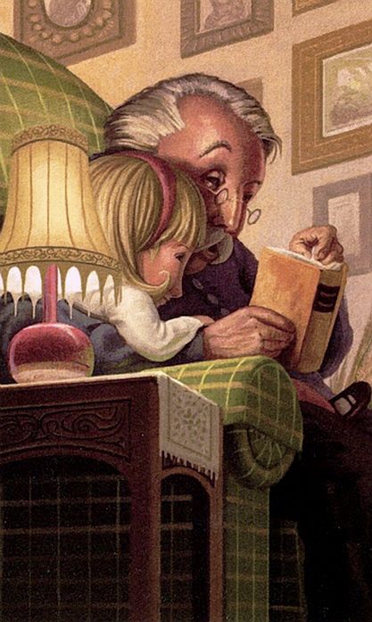 z- Grandfather Reading to Child Children Reading, Reading Art, San Pablo, Foto Vintage, World Of Books, I Love Reading, Reading Room, Book Nooks, Childrens Illustrations