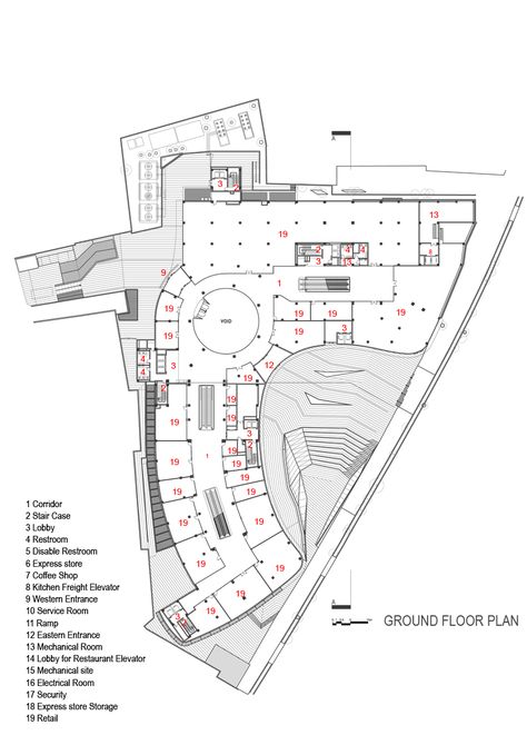 Image 25 of 33 from gallery of ARG Shopping Mall / ARSH 4D Studio. Ground floor Plan Mall Plan, Shopping Center Architecture, Site Plan Design, Shopping Mall Design, Plaza Design, Shopping Mall Architecture, Detail Arsitektur, Hotel Floor Plan, Retail Architecture