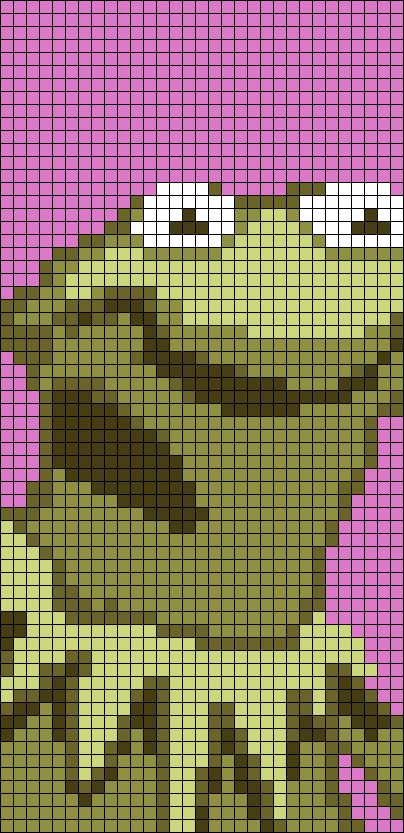 Alpha Patterns Funny, Funny Muppets, Charts Design, Kermit Meme, Alpha Bracelet, Funny Tapestry, Crochet Graphs, Grid Patterns, Crochet Graph