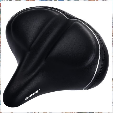 DAWAY C40 Comfortable Oversized Bike Seat - Compatible with Peloton, Exercise, Mountain or Road Bikes, Extra Wide Bicycle Sad Bike Seat Cover, Indoor Bike Workouts, Foldable Bikes, Indoor Cycling Bike, Peloton Bike, Bike Horn, Outdoor Biking, Electric Bicycles, Comfort Bike