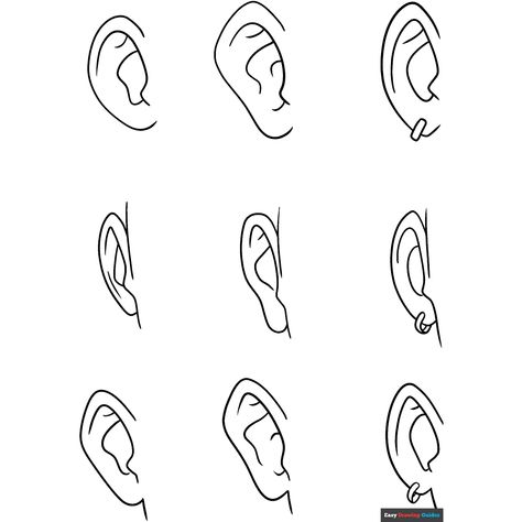 Free Anime Ears Coloring Page for Kids Anime Elf Ears, Learning To Draw Anime, Anime Ears, Learn To Draw Anime, Elf Drawings, How To Draw Ears, People Coloring Pages, Free Printable Coloring Sheets, How To Draw Anime