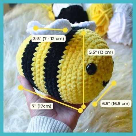 Crochet Honey Bee Pattern Made Easy (and FREE) - Stardust Gold Crochet Giant Bee Crochet Pattern, Large Crochet Bumble Bee Pattern Free, Crochet Large Bee Pattern Free, Crochet Jumbo Bee Pattern Free, Jumbo Bee Crochet Pattern, Big Bee Crochet Pattern Free, Chunky Bee Crochet Pattern, Honey Crochet Pattern, Crochet Bee Plushie Pattern