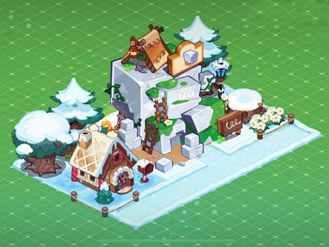 Cookie Run Kingdom Team Guide, Cookie Run Kingdom Halloween Layout, Crk Winter Kingdom, Sugar Quarry Layout Cookie Run, Cookie Run Kingdom Layout Winter, Cookie Kingdom Layout Ideas, Cookierun Kingdom Layout, Cookierun Kingdom Town Design, Cookie Run Layout