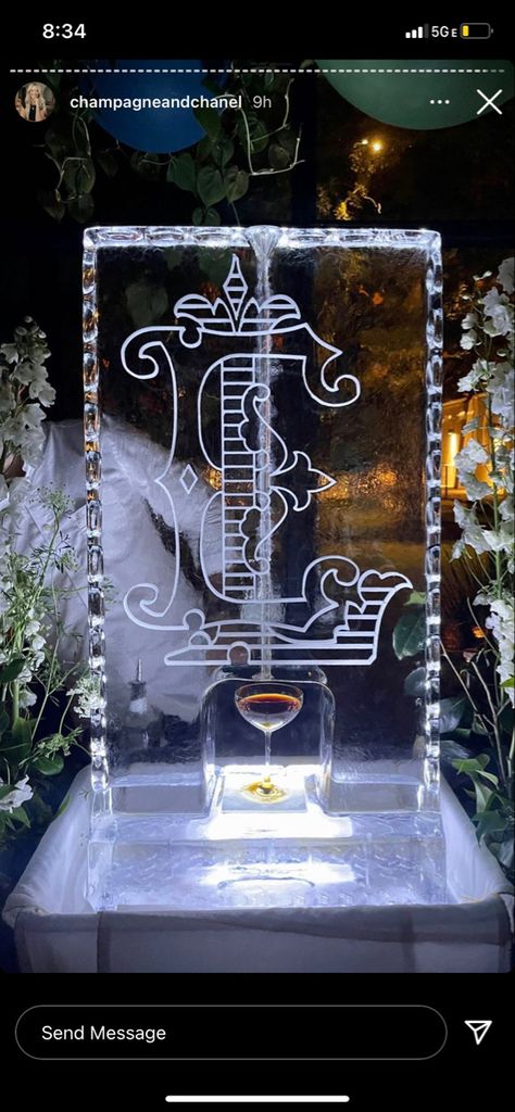 Wedding Sculpture, Ice Sculpture Wedding, Barr Mansion Wedding, Chanel Wedding, Ice Luge, Nola Wedding, Ice Sculpture, Luge, Party Inspo