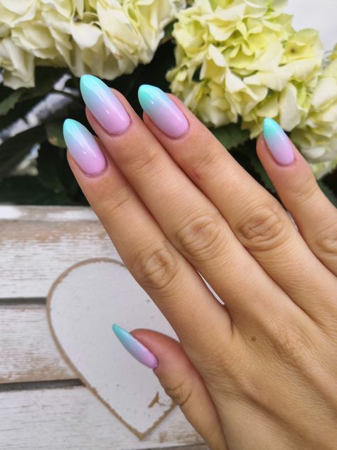 Ombre nails, purple-blue ombre nails, summer nails, purple-blue nails Nail Inspo Blue And Purple, Ombre Nails Purple And Pink, Blue Tip Ombre Nails, Faded Nails Acrylic, 2 Colour Ombre Nails, Pink And Lavender Ombre Nails, Purple Teal Ombre Nails, Pink Blue Nails Ombre, Pink And Purple Gradient Nails