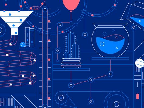 Rube Goldberg Machine by Nick Slater Nick Slater, Goldberg Machine, Machine Illustration, Rube Goldberg Machine, Rube Goldberg, Agile Project Management, Employee Handbook, Digital Campaign, Pixel Perfect