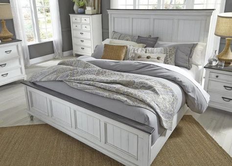 Colburn Bedroom Set Idea Bilik Tidur, Yellow Gray Bedroom, Hiasan Bilik Tidur, Bed Wood, Yellow Bathrooms, Liberty Furniture, Grey Decor, Walls Room, Panel Headboard