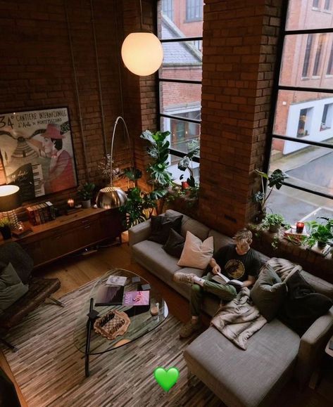 can i have this in east london rn? #loftapartment #fypシ #interiordesig... | Loft Apartment | TikTok Loft Aesthetic, Loft Apartment Decorating, Nyc Loft, Apartment Aesthetic, Style Deco, New York Apartment, Apartment Decor Inspiration, Loft Apartment, Dream Apartment