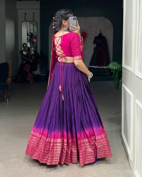 💗For Order and More Details +91 9601606887 🌷Lehenga Choli🌷 Graceful Elegance: Pure Chanderi Lehenga Adorned with Elegant Zari Weaving Work Border and Bandhej Print Dupatta - Includes a Stylish Stitch Blouse 🍃 Catalogue : RUPLI Lehenga(Stitched) Lehenga Fabric : Chanderi Lehenga Work : Color Padding With Zari Weaving Work Border Lehenga Waist : SUPPORTED UP TO 42 Lehenga Closer : Drawstring With Zip Stitching : Stitched With Canvas And Full Inner Length : 42 Flair : 5 Meter Inner : Mi... Chanderi Lehenga, Outfit From Scratch, Sequence Fabric, Fashion Lehenga, Zip Stitching, Bandhej Print, Garba Dress, Ghaghra Choli, Chanderi Dupatta