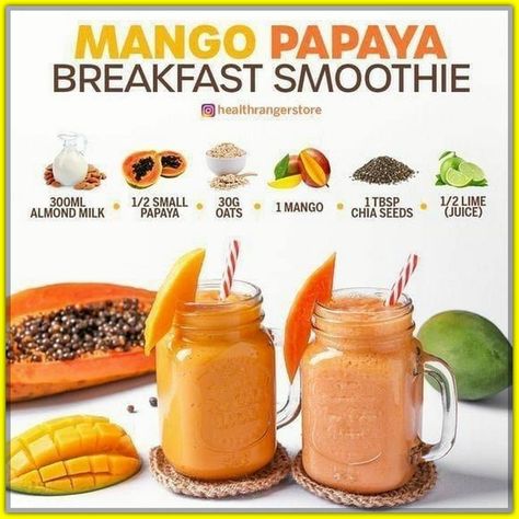 Papaya Breakfast, Easy Healthy Smoothie Recipes, Healthy Diet Smoothies, Papaya Smoothie, Resep Juice, Fruit Smoothie Recipes Healthy, Resep Diet Sehat, Resep Smoothie, Easy Healthy Smoothies