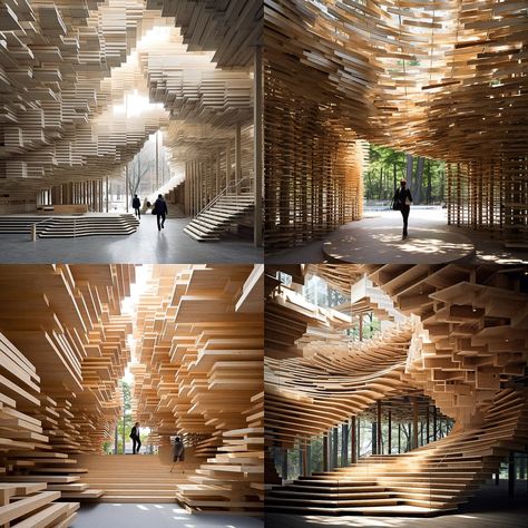 Kengo Kuma AI Art Style - Exploring Organic Forms - Kengo Kuma Stable Diffusion - Kengo Kuma DeepArt Kengo Kuma Architecture, Filippo Brunelleschi, Otto Wagner, Traditional Japanese Architecture, Kengo Kuma, Streamline Moderne, Japanese Architect, Study Architecture, Deep Art