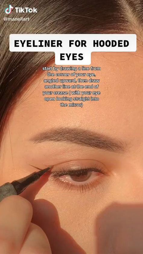 Mata Hooded, Teknik Makeup, Eyeliner For Hooded Eyes, Membentuk Alis, Maquillage On Fleek, Mekap Mata, Flot Makeup, Makeup Tutorial Eyeliner, Smink Inspiration