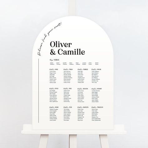 Arch Camille Wedding Table Plan Free Wedding Cards, Place Card Table Wedding, Name Place Cards, Place Card Template, Table Place Cards, Wedding Table Plan, Table Plan, Wedding Name, Wedding Breakfast