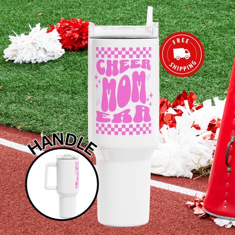 Cheer Mom Tumbler, Mom Era, Mom Tumbler, Cheer Mom, Insulated Mugs, Backyard Bbq, Look Alike, Wedding Basket, Drinkware