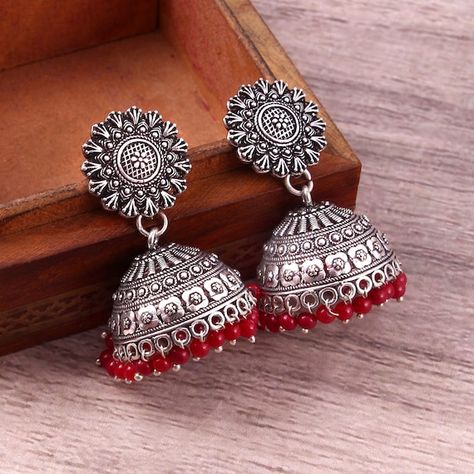 Check out this item in my Etsy shop https://www.etsy.com/listing/1008664914/bollywood-oxidized-silver-plated Oxidized Jhumkas, Jhumki Earrings, Traditional Earrings, Handmade Lighting, Fashion Jewelry Sets, Jhumka Earrings, Jewelry Women, Oxidized Silver, Ear Jewelry