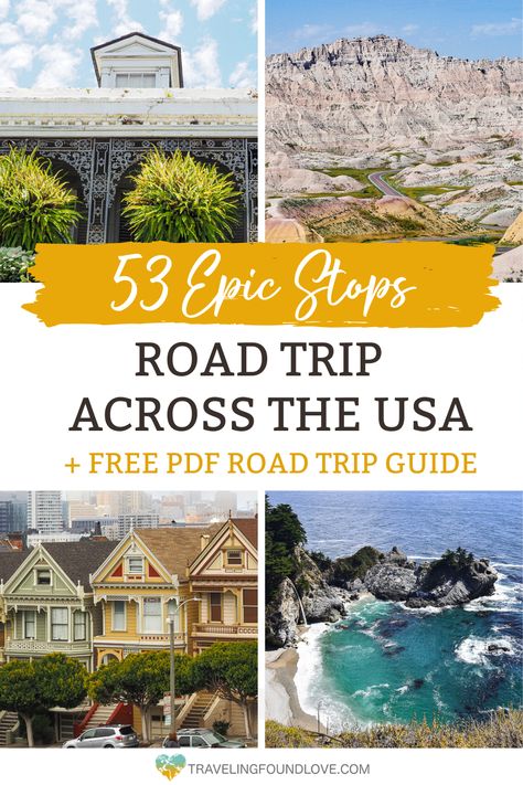 Road Trip Across the United States: 9 Week Itinerary - Traveling Found Love United States Road Trip, Vacay Ideas, Nomadic Lifestyle, Usa Destinations, Usa Roadtrip, Rv Trip, East Coast Road Trip, Cross Country Trip, Cross Country Road Trip