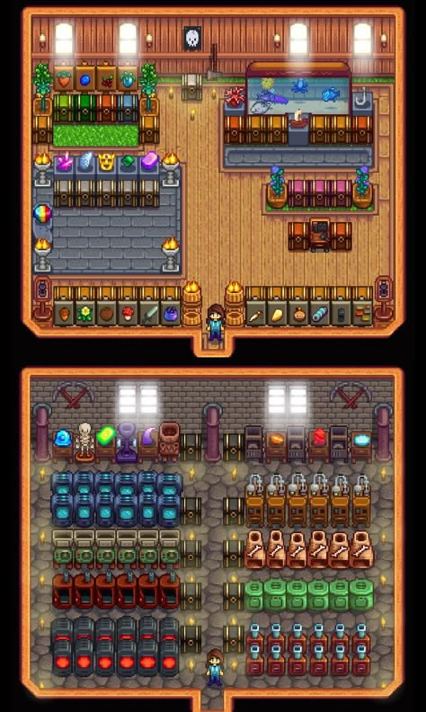 Stardew Layout, Stardew Valley Farm Ideas, Game Corner, Farm Layouts, Beach Farm, Stardew Valley Ideas, Stardew Valley Farm, Stardew Valley Farms, Stardew Valley Layout