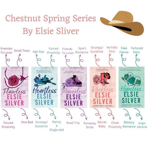 Finished Book Series To Read, Elsie Silver Books In Order, Reckless Elsie Silver Book, Series Books To Read, Romantic Book Series, Books To Read Series, Book Ideas Romance, Highly Recommended Books, Chestnut Springs Series Book