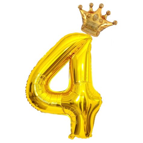 PRICES MAY VARY. Package includes: 1 * 40 inch gold number 4 balloons, 1* 16 inch crown balloons, 1 straw, 20 glue dots (For connecting crown balloons and number balloons ；You can also stick balloons anywhere you want to decorate ) Material: The balloon is made of high-quality aluminum foil, with bright colors, environmentally friendly, non-toxic, safe and reliable. Features: The balloon has a crown, which is more beautiful and unique. Simple to operate, it seals automatically after inflation, a Crown Balloon, Small Crown, 4 Balloon, Kids Wedding, Gold Number, Number Balloons, Number 4, Glue Dots, For Your Party