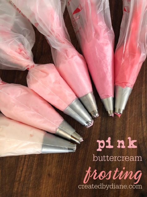 How To Make Pink Frosting, Pink Icing Recipe, Pink Frosting Recipe, Pink Frosting Cake, Pink Frosted Cupcakes, Chocolate Cake Pink Frosting, Ombre Cake Tutorial, Pink Sheet Cake, Pink Buttercream Frosting