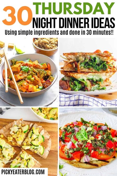 Thursday Night Meals Easy Dinners, Thursday Recipes Dinners, What Is For Dinner Tonight, Easy Thursday Night Dinner, Light Evening Meals, Thursday Night Dinner Ideas, Evening Meal Ideas, Thursday Dinner Ideas, Thursday Dinner