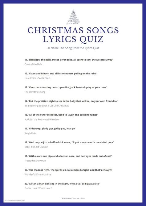 Name That Tune Christmas Songs, Christmas Name That Tune Game, Finish The Lyrics Christmas Songs, Guess The Christmas Song, Christmas Music Quiz, Name That Tune Game, Ward Activities, Christmas Song Lyrics, Christmas Carols Lyrics