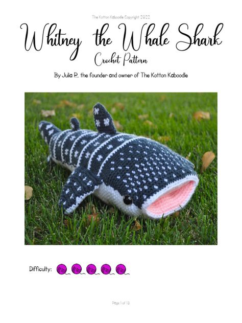 Crocheted Shark Pattern, Amigurumi Shark, Crochet Shark, Crochet Whale, Shark Toy, Whale Pattern, Shark Pattern, Crochet Amigurumi Free Patterns, Crochet Amigurumi Free