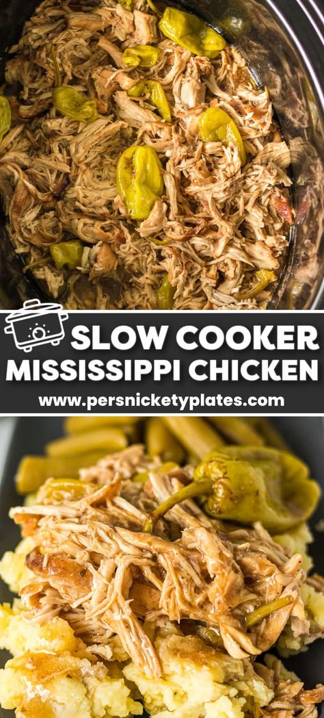 Instant Pot Mississippi Chicken Recipes, Healthy Mississippi Chicken, Crock Pot Mississippi Chicken Recipes, Crockpot Chicken Mississippi, Mississippi Crock Pot Chicken, Mississippi Pot Roast With Chicken, Ms Chicken Crockpot, Mississippi Pot Chicken Crockpot, Chicken Mississippi Pot Roast