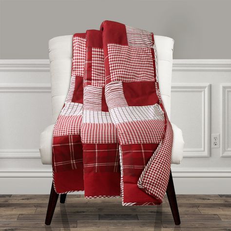 This throw gives you two great looks in one great piece. The front features a bold plaid pattern printed on 100% cotton. To change the look, flip it over and enjoy the reverse which has a softer, more subdued checker pattern in the same color scheme. Red Throw Blanket, Bedroom Stuff, Checker Pattern, Red Throw, Lush Decor, Cozy Throw Blanket, Cozy Throws, Quilted Coverlet, Space Furniture