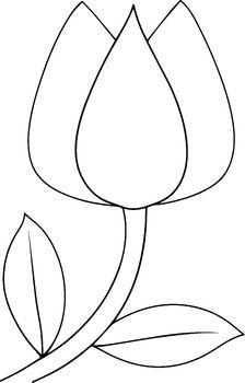 Tulip Stained Glass Pattern, Tulip Outline, Flower Outline Drawing, Tulip Quilts, Flowers Outline, Printable Outline, Flower Templates Printable, Qigong Exercises, Cute Easy Doodles